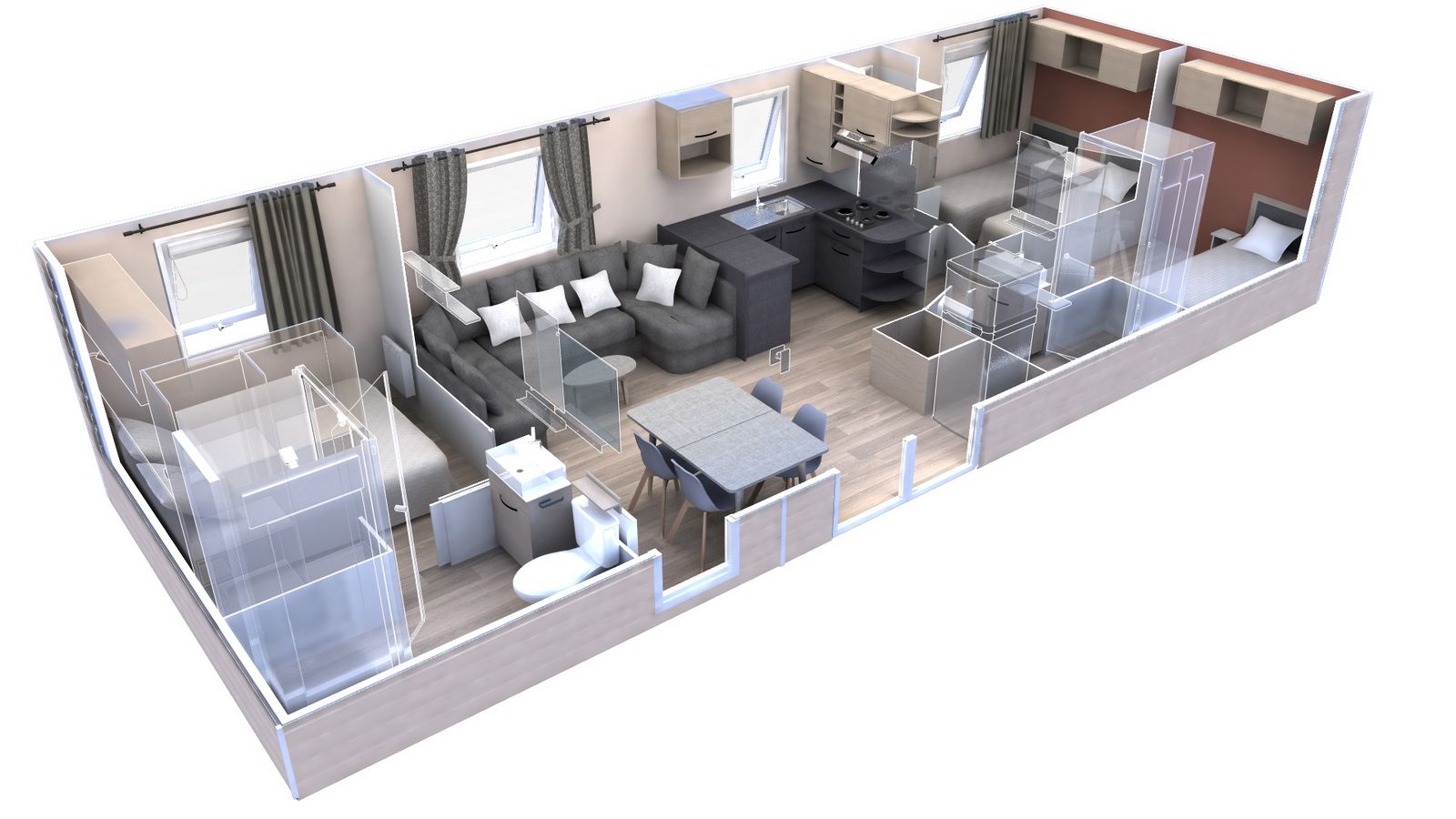 residences trigano-passion-3chambres-2sdb-plan-3D residences trigano-passion-3chambres-2sdb-plan-3D