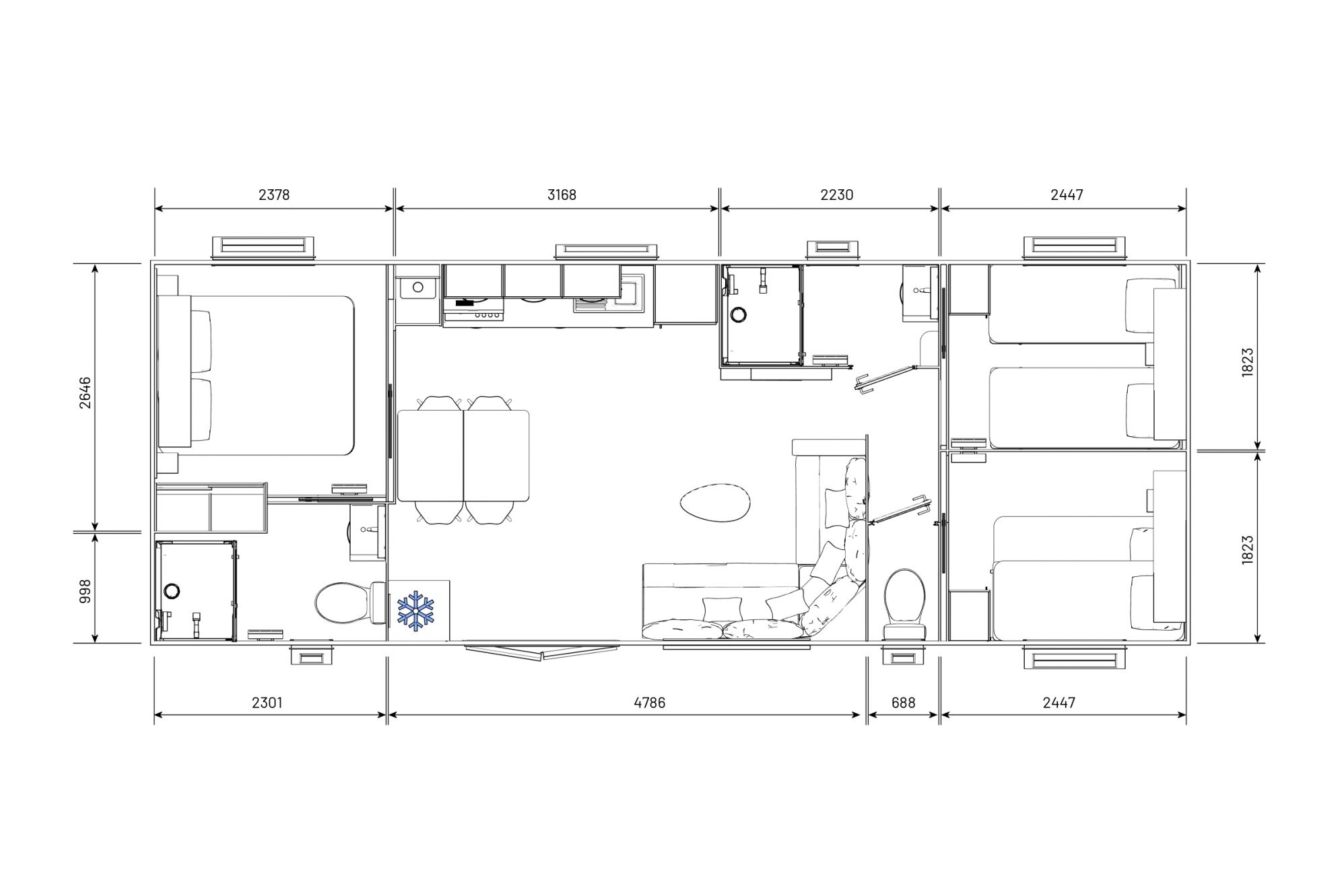 residences trigano-inspiration-3chambres-2SDB-plan-2D residences trigano-inspiration-3chambres-2SDB-plan-2D